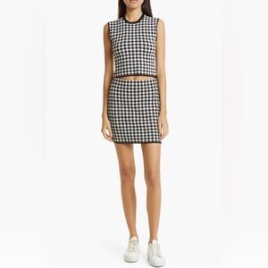 🆕 SET ATM Anthony Thomas Melillo Gingham Jacquard Skirt and Top